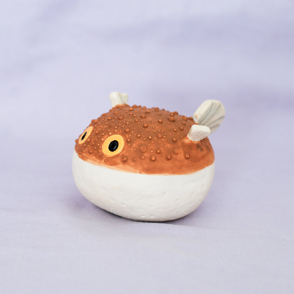 spike - handmade ceramic pufferfish sculpture