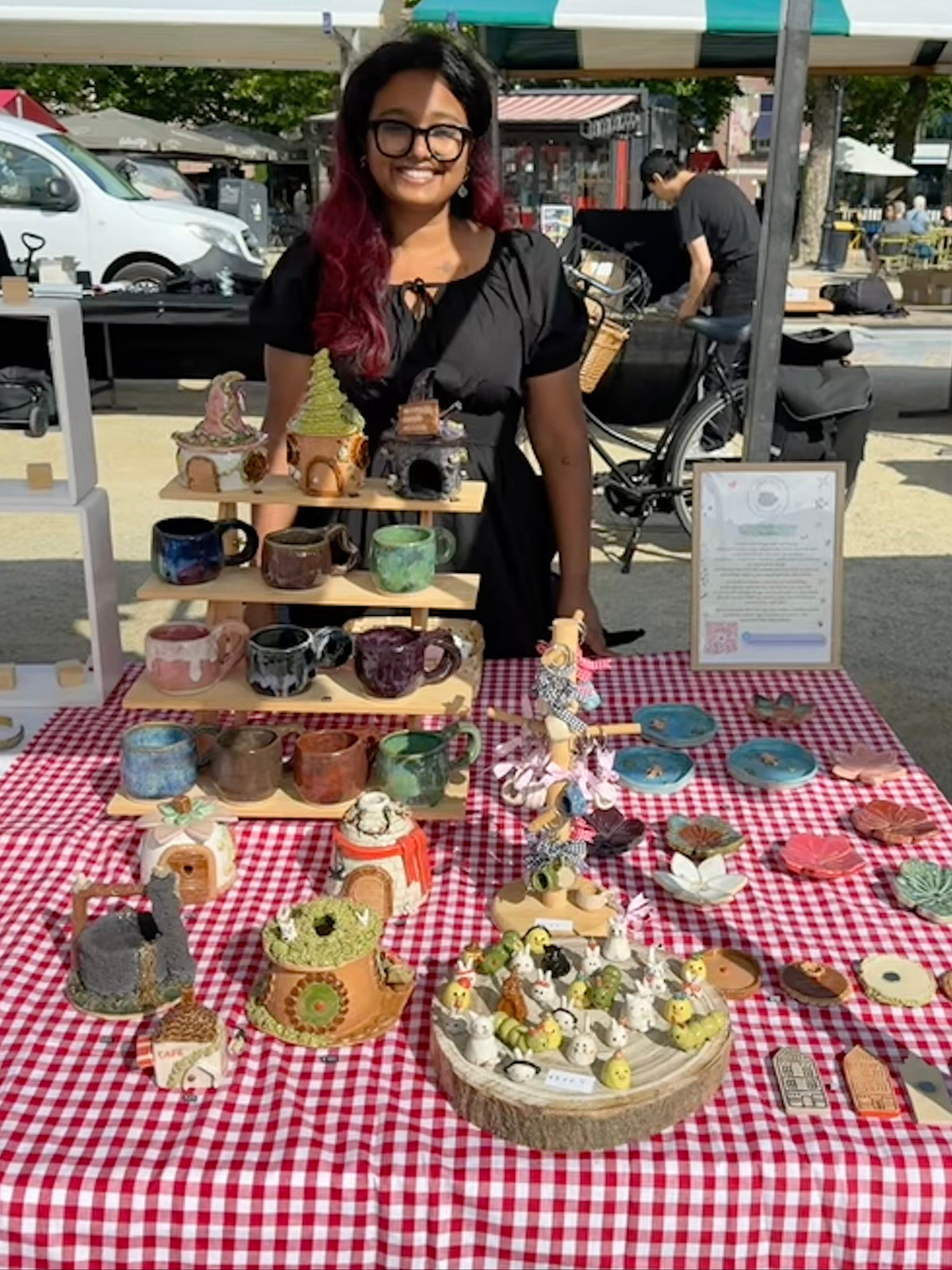 Small batch handmade ceramics at a local market in the Netherlands