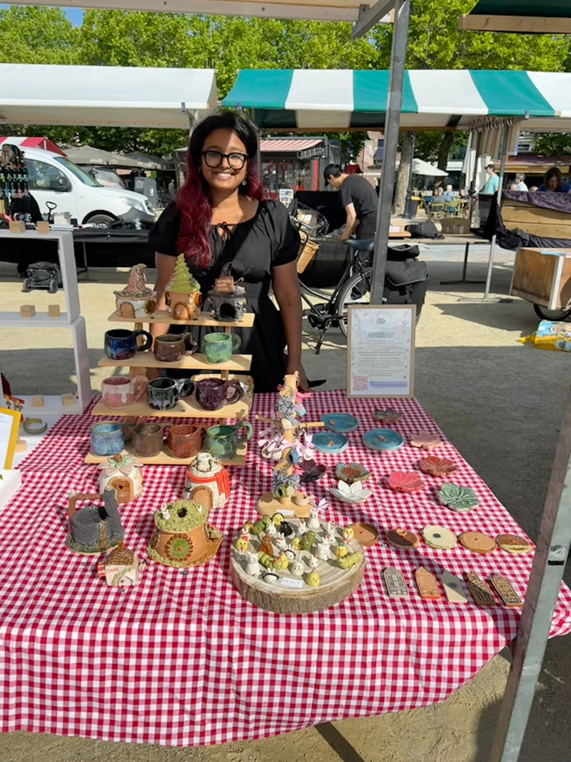 Small batch handmade ceramics at a local market in the Netherlands