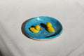 handmade ceramic trinket dish with hand-painted duck pond scene, whimsical stoneware netherlands 
