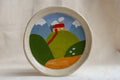 handmade ceramic plate with countryside landscape made by pipa pots